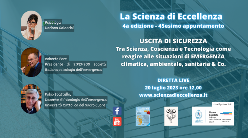 “La scienza di eccellenza”, incontro online a cura della psicologa Doriana Galderisi