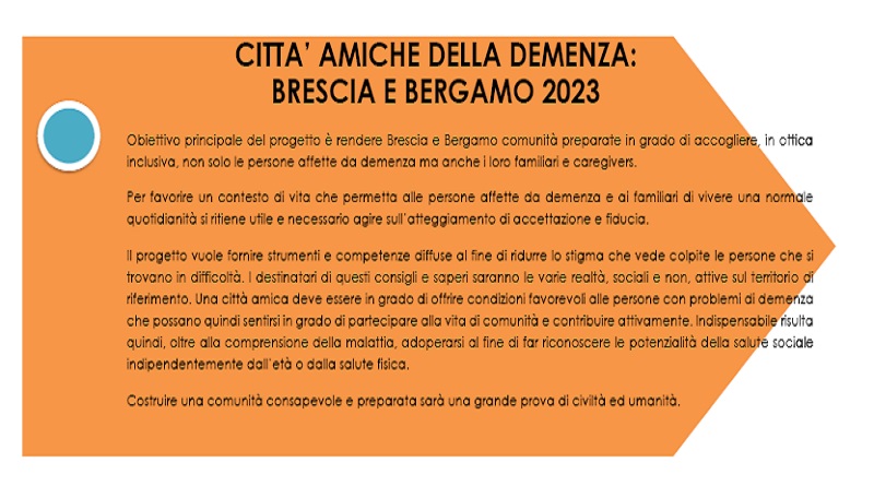 Protocollo d’intesa per la realizzazione del progetto “Città amiche della demenza: Brescia e Bergamo 2023”